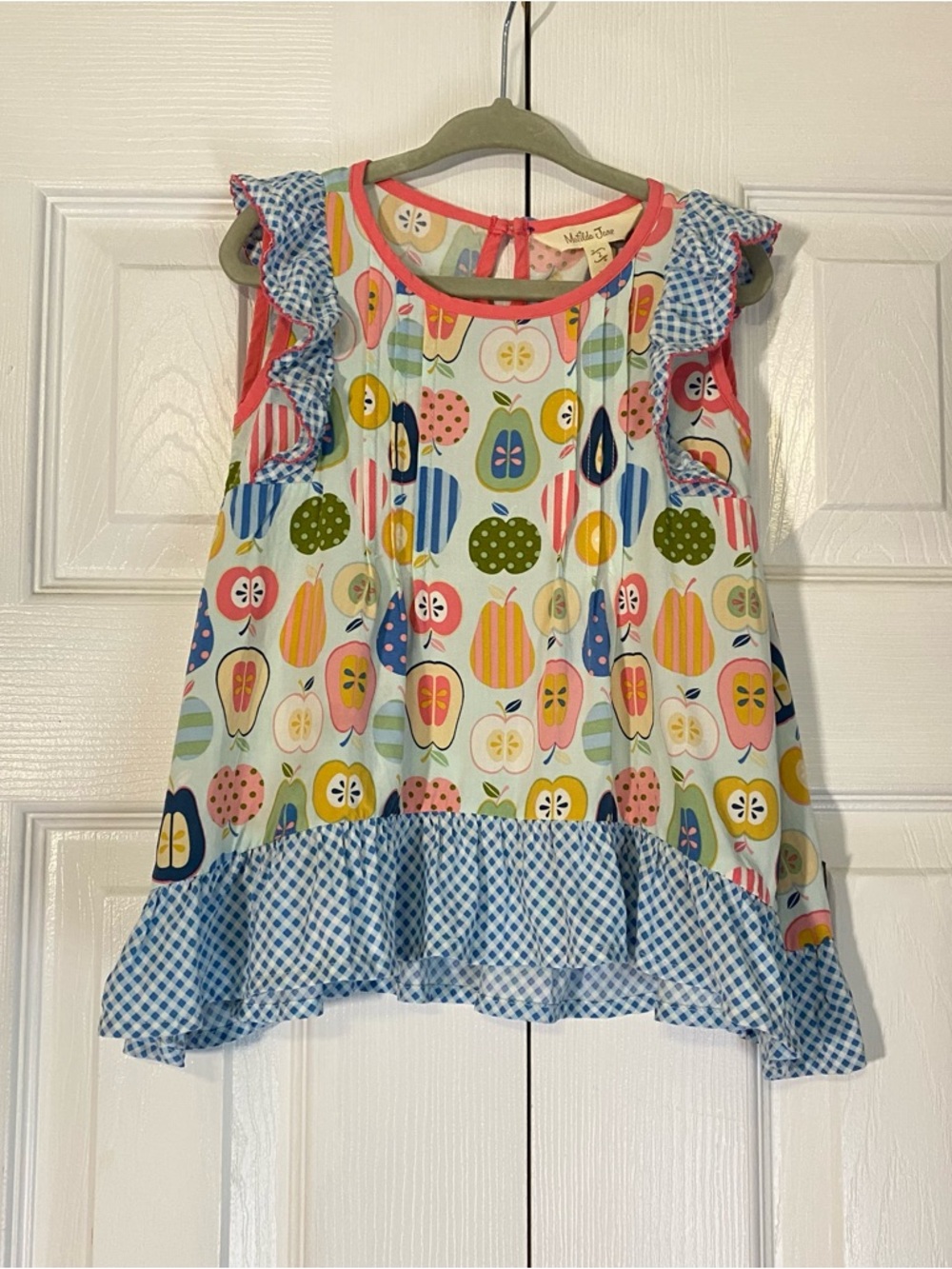 Matilda Jane Quiz Me It Tunic Apple Pear Print Ruffle
